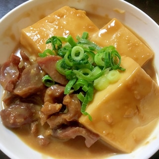 砂肝と豆腐の味噌煮